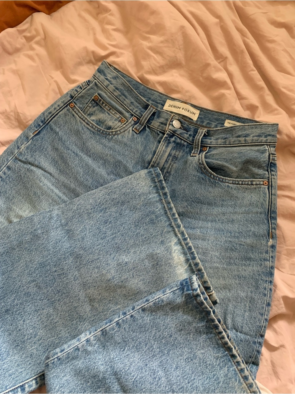 Aritzia Denim Forum Light Blue The Farrah High Rise Jeans